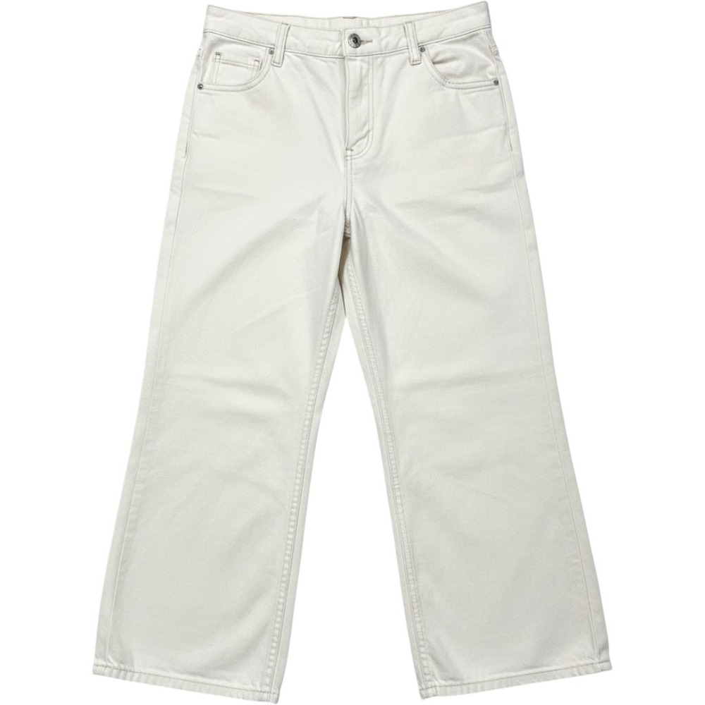 We The Free People Womens Wide Leg Jeans Off-White Button‎ Fly Denim Size 31